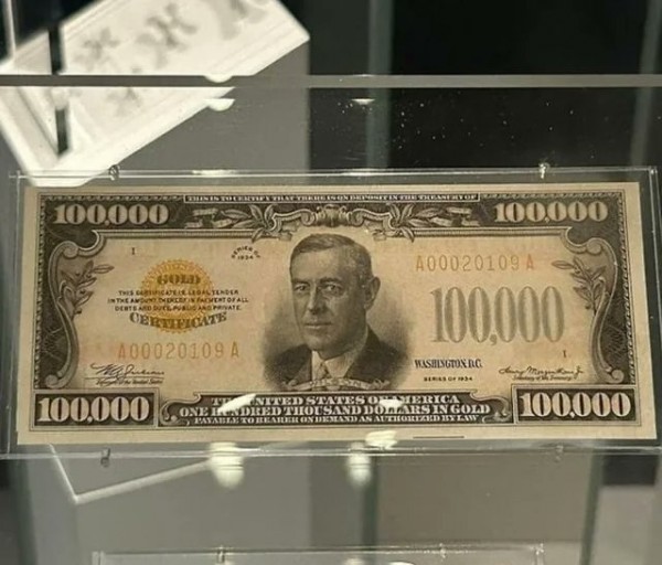 미국에 실존했다는 10만달러짜리 지폐