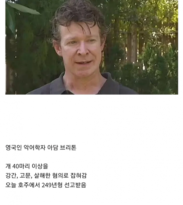 어제 징역 249년 선고 받은 남자 