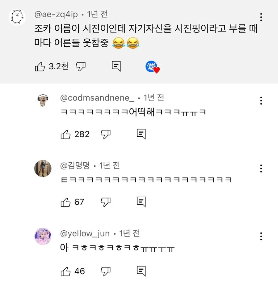 조카 이름이 시지니인데