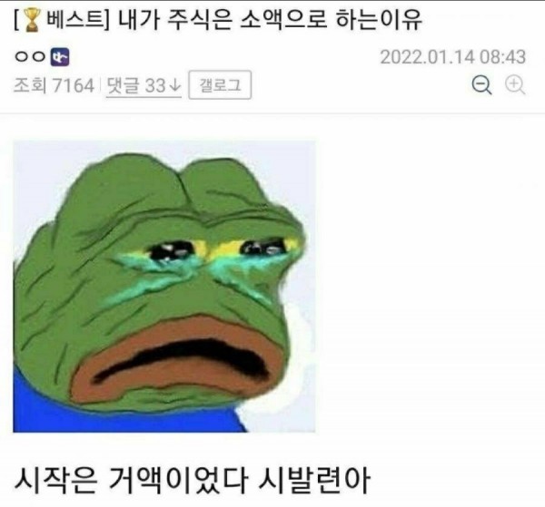 내가 주식을 소액으로만 하는 이유.