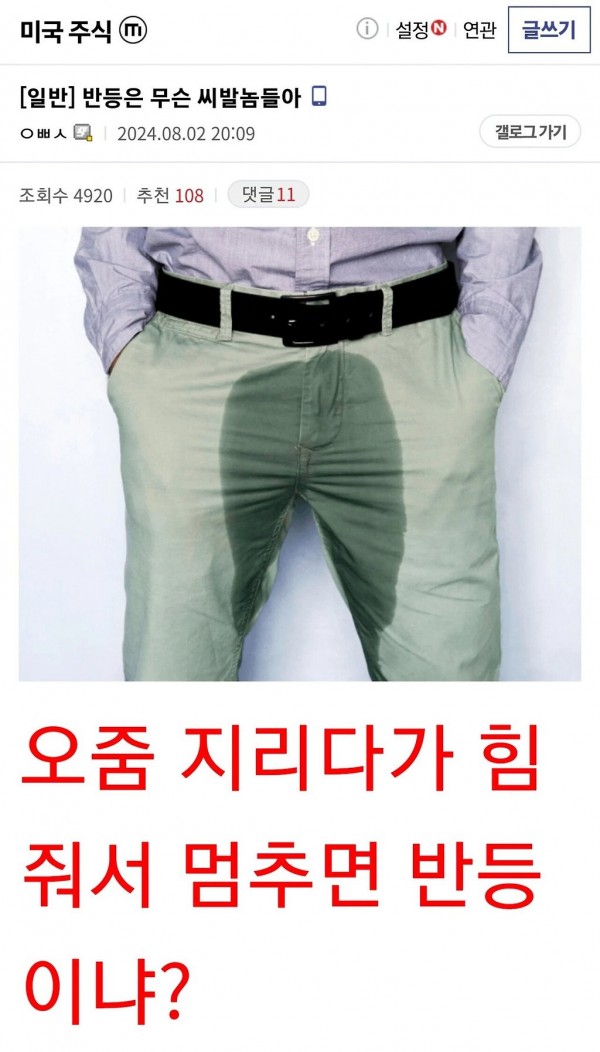 정신놔버린 미국 주식갤러리 상황