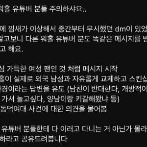 최근 몇몇 해외 워홀 여자 유튜버들한테 온다는 디엠