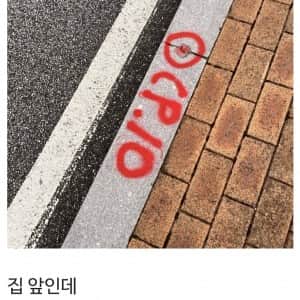 "비 와서 락카 지워진 거 보여드림"