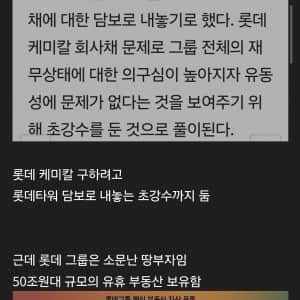 부도설 찌라시까지 도는 롯데 현상황 
