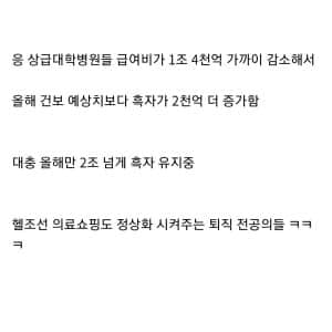 전공의 파업으로 건강보험 재정이 좋아짐