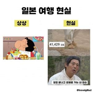 싱글벙글 일본 여행 현실 