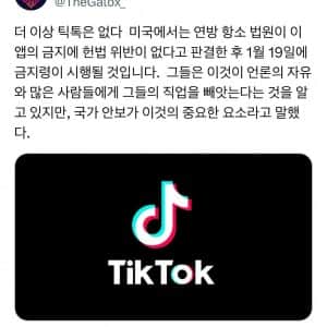 틱톡 미국에서 내년 1월 19일 금지