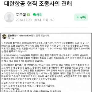 대한항공 현직 조종사의 견해