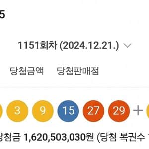 최근자 로또 수동 4개 대박터진 사람