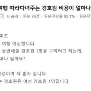 여성 경호원을 뽑고 싶다는 35세 지식인 질문자