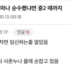 손잡고 자면 임신되는 줄 알았던 디씨인 