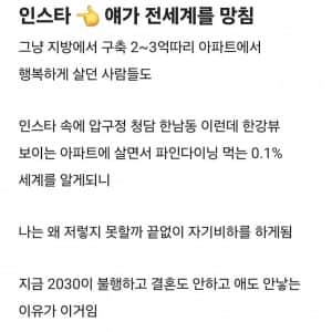 인스타가 세계를 망침 