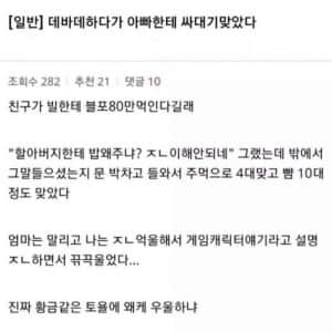 게임하다가 싸대기 맞은 디시인 