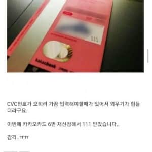 뽐뿌 신용카드 cvc 번호 논란 레전드