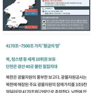 미국 중국등이 예상한 통일시 한반도 땅