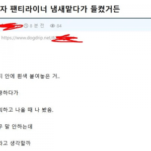 팬티라이너 냄새 맡다가 들킨 사람