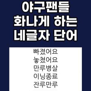 야구팬들이 싫어한다는 네글자 단어 