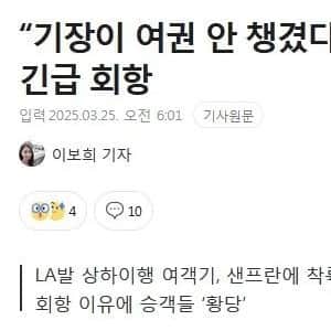 비행기 탔는데 1명이 지 여권없다고 비행기 돌림
