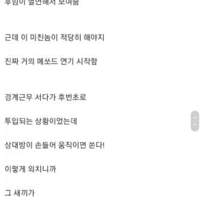 경계근무 시범을 본 여단장