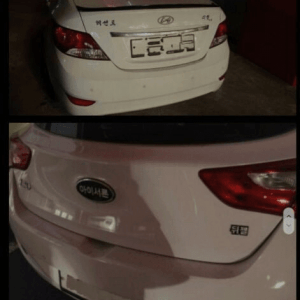 한글이 박힌 현기차