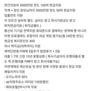 SKT 복지 및 성과급 현황 