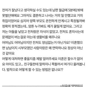시어머니가 남편의 전처에게 용돈을 줬어요