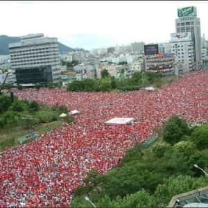 2002년 한일 월드컵 당시 거리 응원 규모 