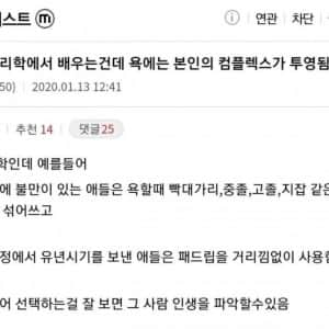 욕에는 자신의 컴플렉스가 투영된다