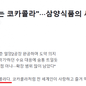 미국 코카콜라 따라잡겠다는 국내 기업