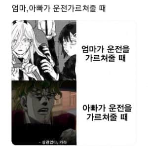 엄마와 아빠가 운전 가르쳐줄 때 차이