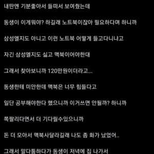 맥북 안사줘서 집나간 동생