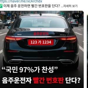 97%가 찬성한다는 빨간 번호판 