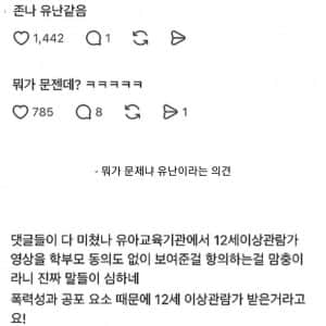 유치원에서 케이팝데몬헌터스를 보여줬어. 항의해도 돼?