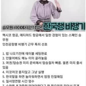 외국 승무원 사이에서 한국행 비행기가 인기 많은 이유