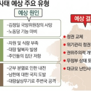 북한이 붕괴 했을 때 정부가 북한에 배급할 물품들 