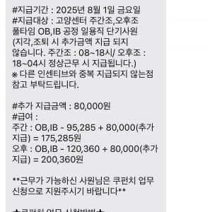 요즘 쿠팡 알바 일당 근황