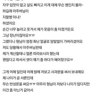 형님이 곧 서른인 저보고 사과문을 쓰래요..