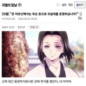 귀멸의 칼날 귀살대 운영비는 어디서 나왔을까 