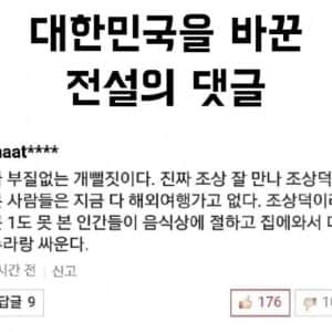 대한민국을 명절 문화를 바꾼 전설의 댓글
