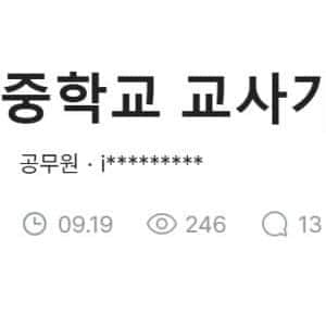 중학교 교사가 헬무지 공익보다 더 힘듬