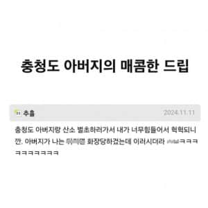 충청도 매콤 불효 드립