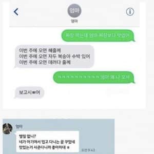 별거없이 짠한 어머니 카톡