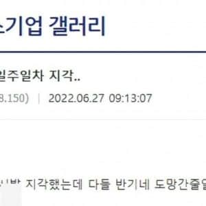 중소기업 출근 일주일 차에 지각한 신입