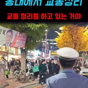 홍대 한복판에서 짱깨가 공안복 입고 교통정리 