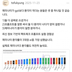 AI 3대장 환각률 벤치마크