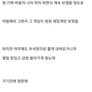 사촌형이 어렸을때 하던 게임 이름 안가르쳐준 이유