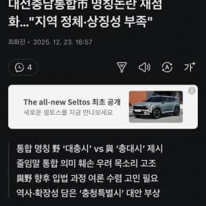 대전 충남 통합 시 이름 논란