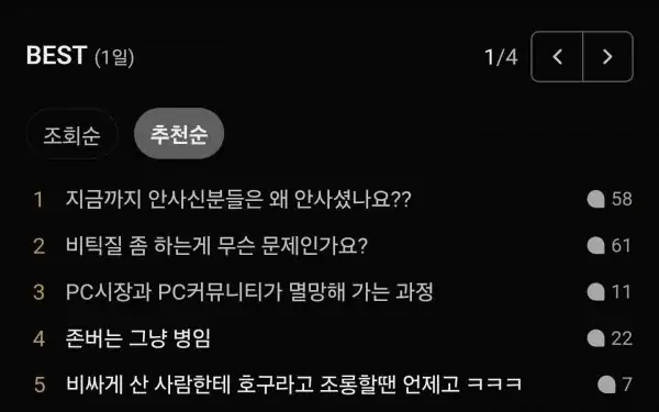 컴퓨터 부품값 폭등으로 싸움 난 커뮤니티