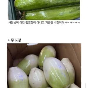 야채 포장 알바생의 ㅎ한 포장 솜씨