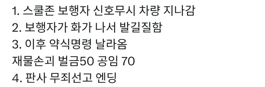 차 발로 찼다고 고소당한 사람